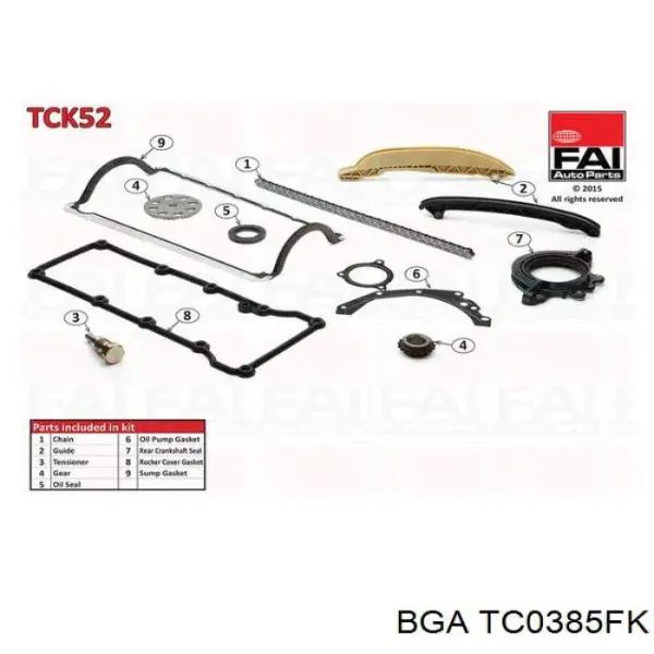 Ремкомплект ГРМ BGA TC0385FK цена, от