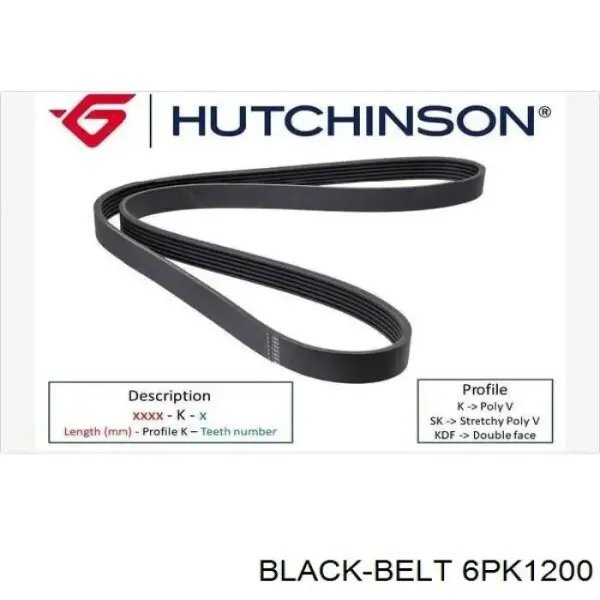 Ремень генератора 6PK1200 Black Belt