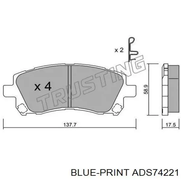 Тормозные колодки Subaru 26296AE140