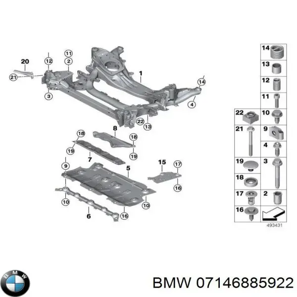 Болт переднего рычага 07146885922 BMW