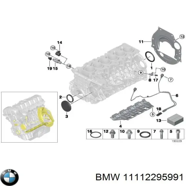 Блок цилиндров двигателя 11112295991 BMW