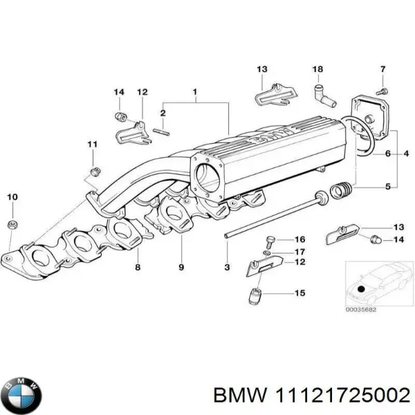 Прокладка клапанной крышки двигателя правая 11121725002 BMW
