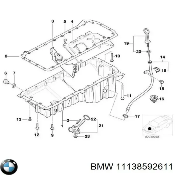 Болт поддона двигателя 11138592611 BMW