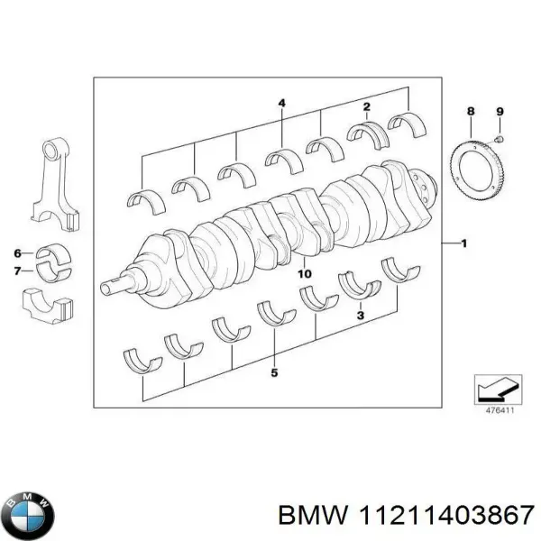 Коленвал BMW 5 E39
