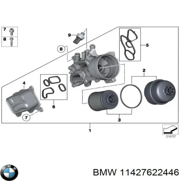 Фильтр очистки масла центробежный BMW 11427622446 цена, от