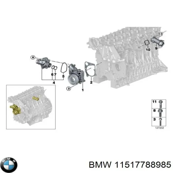 Прокладка корпуса термостата 11517788985 BMW