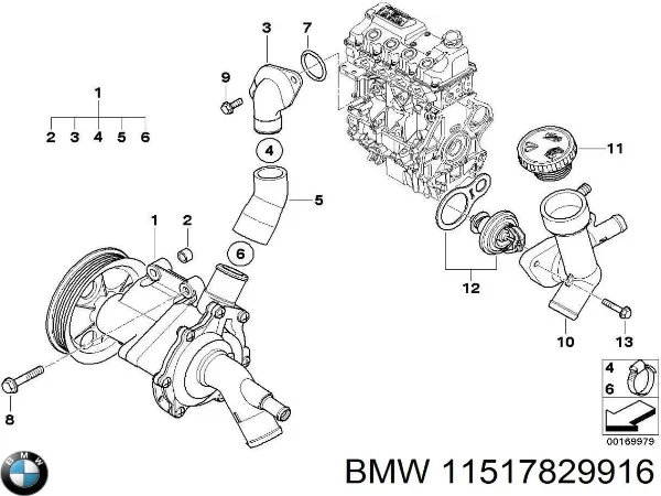 Фланец системы охлаждения 11517829916 BMW