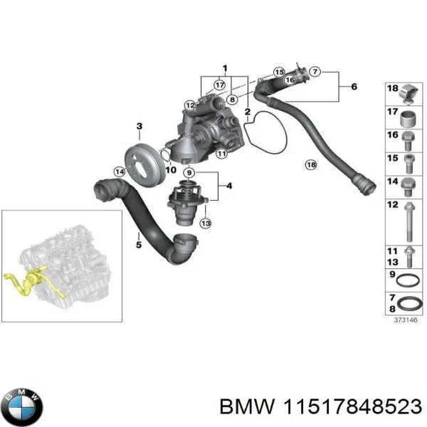 Шкив помпы 11517848523 BMW