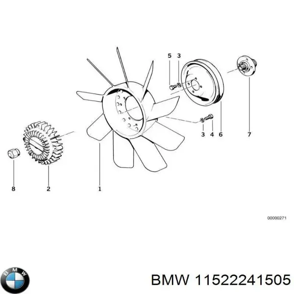 Вискомуфта вентилятора 11522241505 BMW