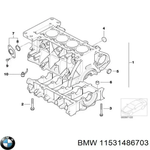 Крышка радиатора 11531486703 BMW