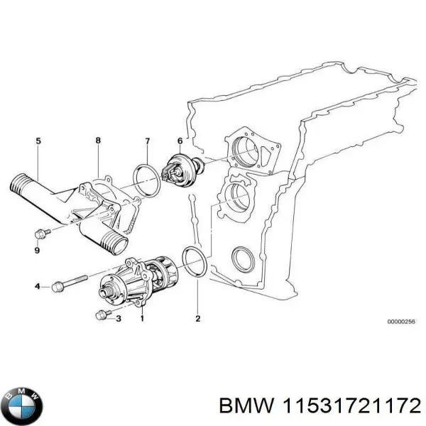 Прокладка водяной помпы 11531721172 BMW