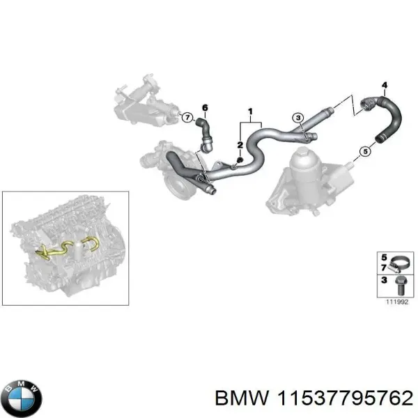 Патрубок системы охлаждения 11537795762 BMW