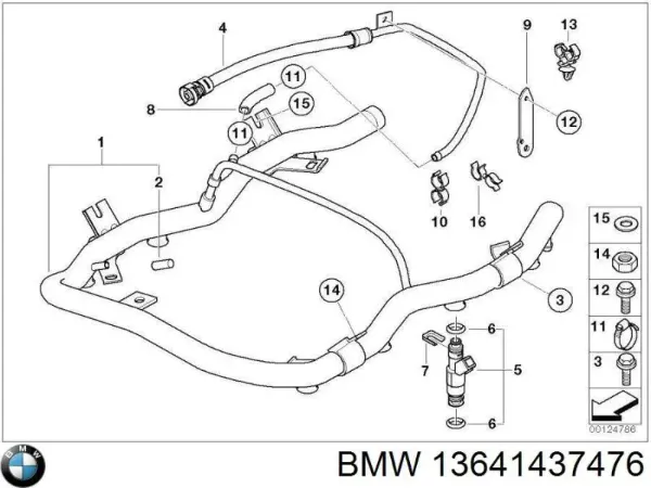 13641437476 BMW Кольцо форсунки инжектора, посадочное