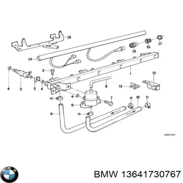 Кольцо (шайба) форсунки инжектора посадочное 13641730767 BMW
