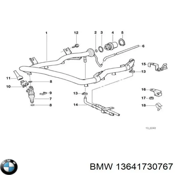 Кольцо форсунки инжектора посадочное BMW 13641730767