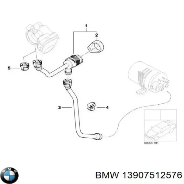 Клапан вентиляции газов топливного бака 7512576 BMW