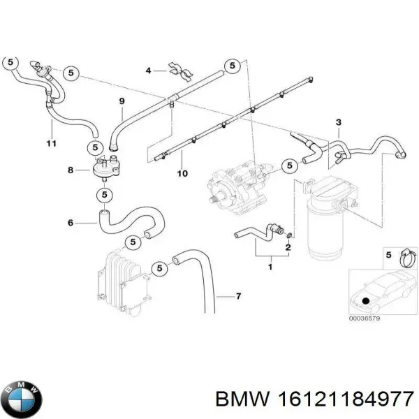 Обратный клапан возврата топлива BMW 5 E39