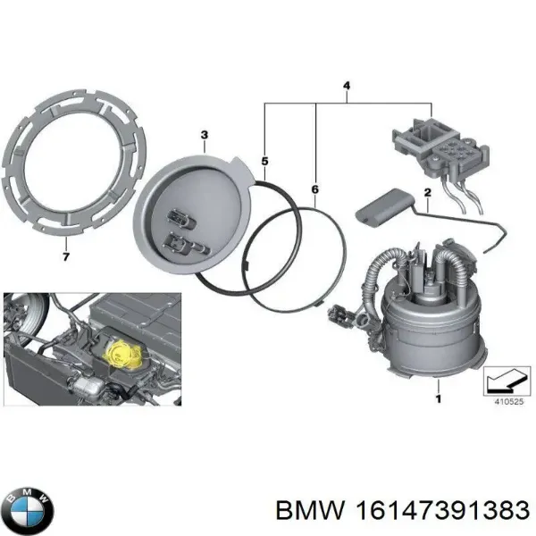 Датчик уровня топлива 16117303930 BMW