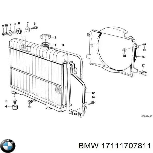 Радиатор 17111707811 BMW