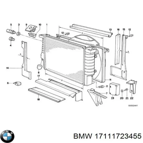 Радиатор 17111723455 BMW