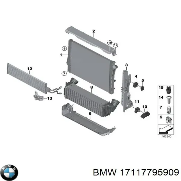 Суппорт радиатора нижний 7795909 BMW
