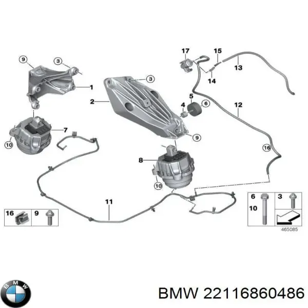 Правая подушка двигателя 6860486 BMW