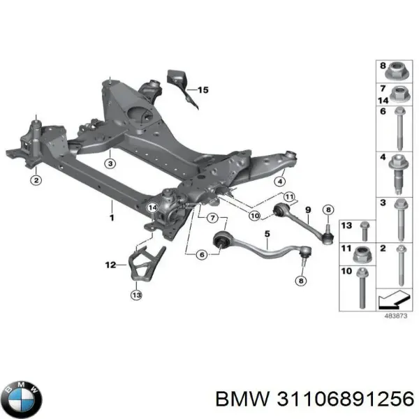 Подрамник передний 31106891256 BMW