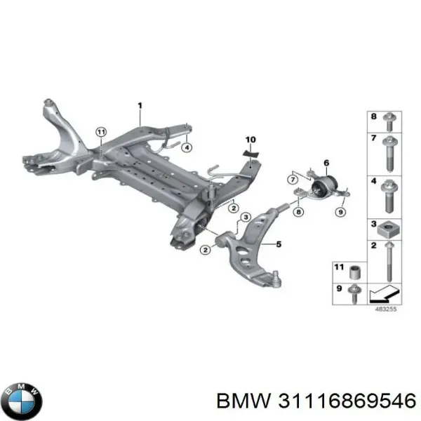 Подрамник передний 6869546 BMW