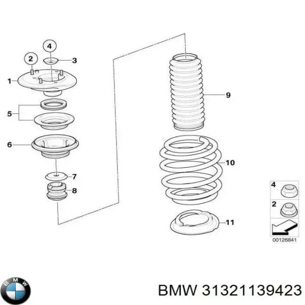 Опорный подшипник амортизатора 31321139423 BMW