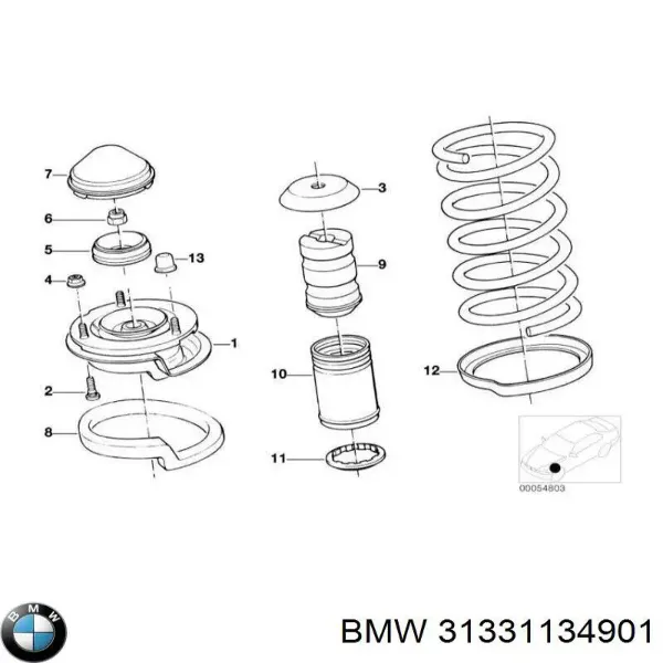 Опорный подшипник амортизатора 31331134901 BMW