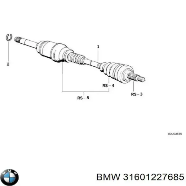 Правая полуось 31601227685 BMW
