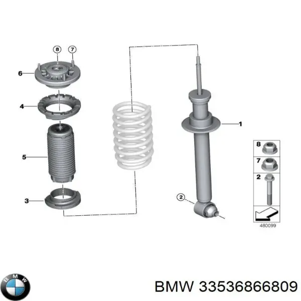 Отбойник амортизатора заднего 33536866809 BMW