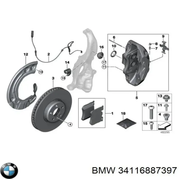 Передние тормозные диски 34116887397 BMW