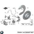 Скоба заднего суппорта BMW 34206887387