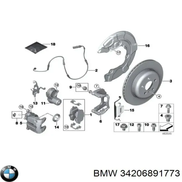 Скоба заднего суппорта BMW X5 G05, F95