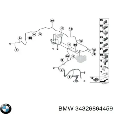 Трубка тормозная передняя правая BMW 34326864459