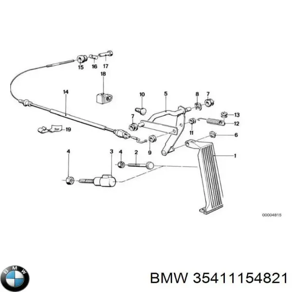 Трос газа 35411154821 BMW
