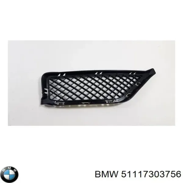 Решетка бампера переднего правая 51117303756 BMW