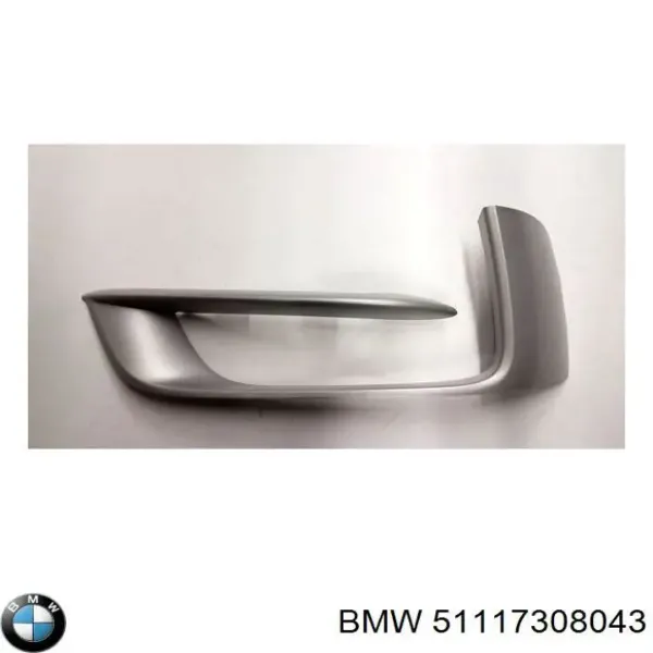 Молдинг решетки бампера переднего левый 51117308043 BMW