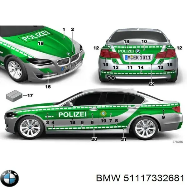 Передний бампер 51117332681 BMW