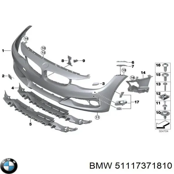 Передний бампер 51117371810 BMW