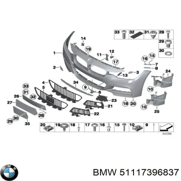 Заглушка буксировочного крюка 51117396837 BMW