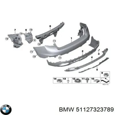 Спойлер заднего бампера BMW 51127323789