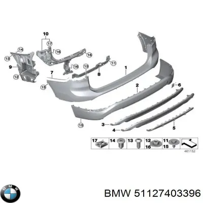 Спойлер заднего бампера BMW 51127403396