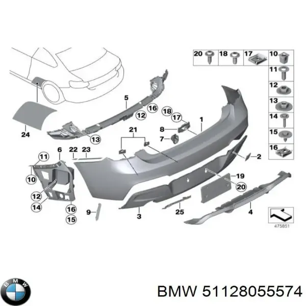 Нижняя часть заднего бампера 7035164 Autotechteile