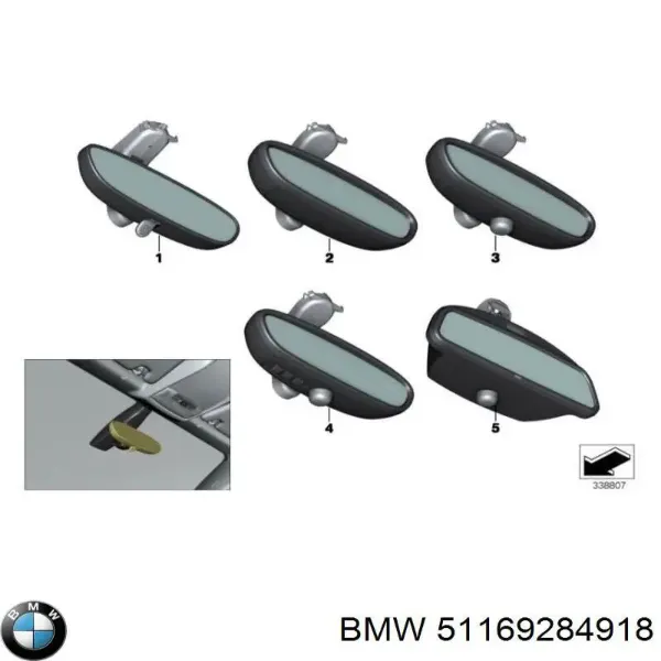 Зеркало заднего вида 9284918 BMW