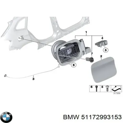 Лючок бензобака (топливного бака) BMW 51172993153