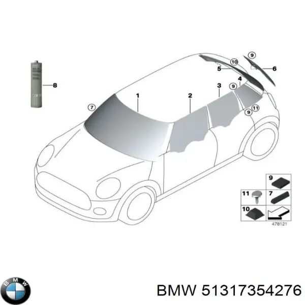 Лобовое стекло 51317354276 BMW