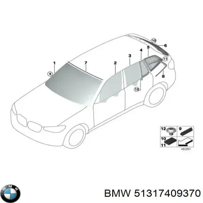 Стекло лобовое BMW 51317409370