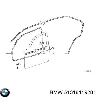 Молдинг стекла заднего BMW 51318119281